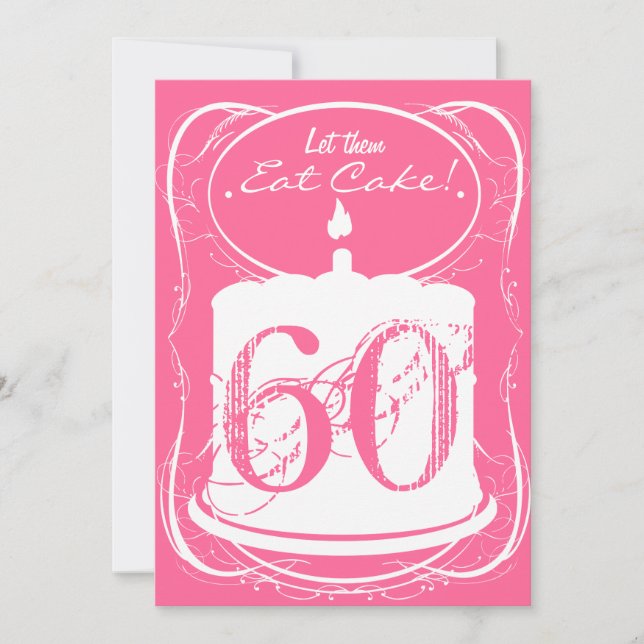 Eat Cake Drink Margaritas 60th Birthday Invitation (Front)