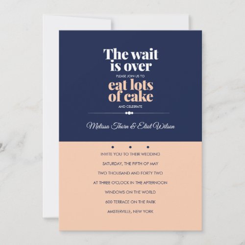 Eat Cake Font Wedding Invitation