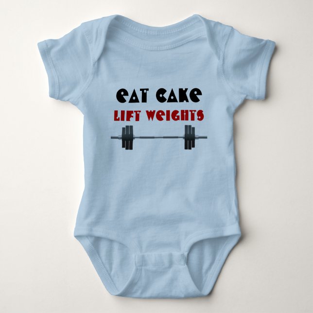 Eat cake Lift weights Baby Bodysuit (Front)