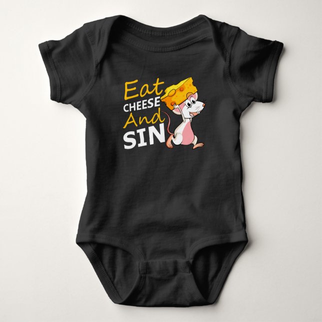 Eat Cheese And Sin Baby Bodysuit (Front)