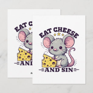 Eat Cheese And Sin Holiday Card