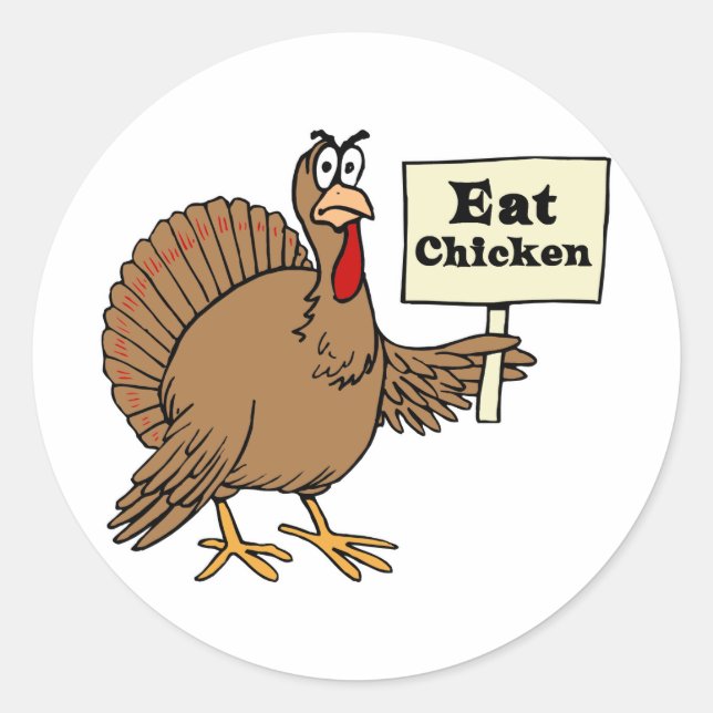 Eat Chicken Classic Round Sticker (Front)