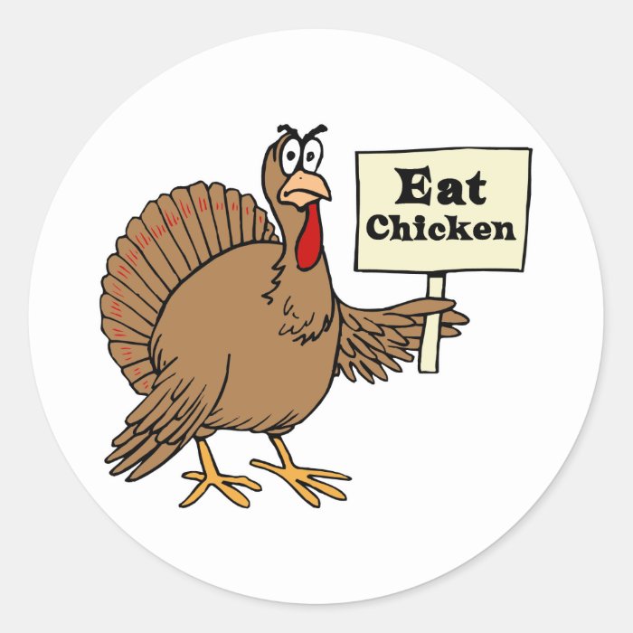 Eat Chicken Round Sticker