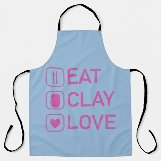 Eat Clay Love - Funny Women's Pottery Gift Apron (Front)