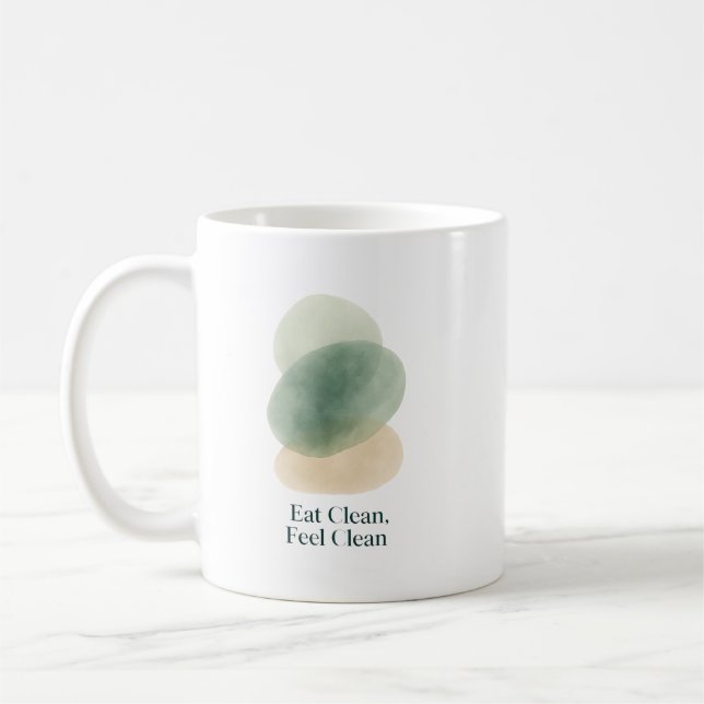 Eat Clean, Feel Clean Abstract Mug (Left)