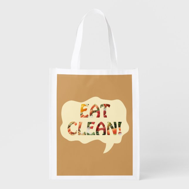 Eat Clean Healthy Tote Bag (Front)