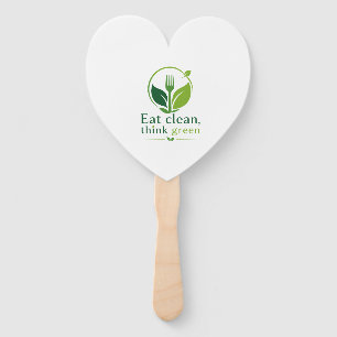 Eat Clean Think Green Eco-Friendly Wellness Hand Fan