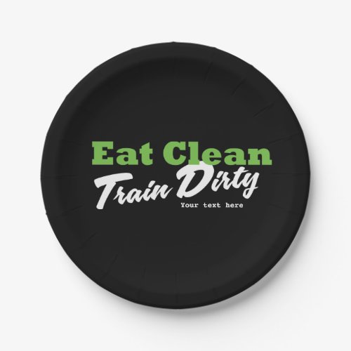 EAT CLEAN TRAIN DIRTY Gym Workout Fitness Party Paper Plates