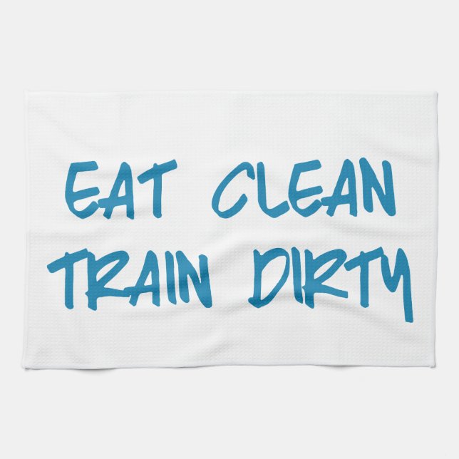Eat Clean, Train Dirty Motivational Workout Gym Towel (Horizontal)