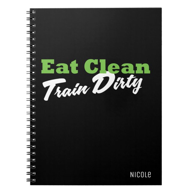 EAT CLEAN TRAIN DIRTY Personalized Fitness Journal (Front)