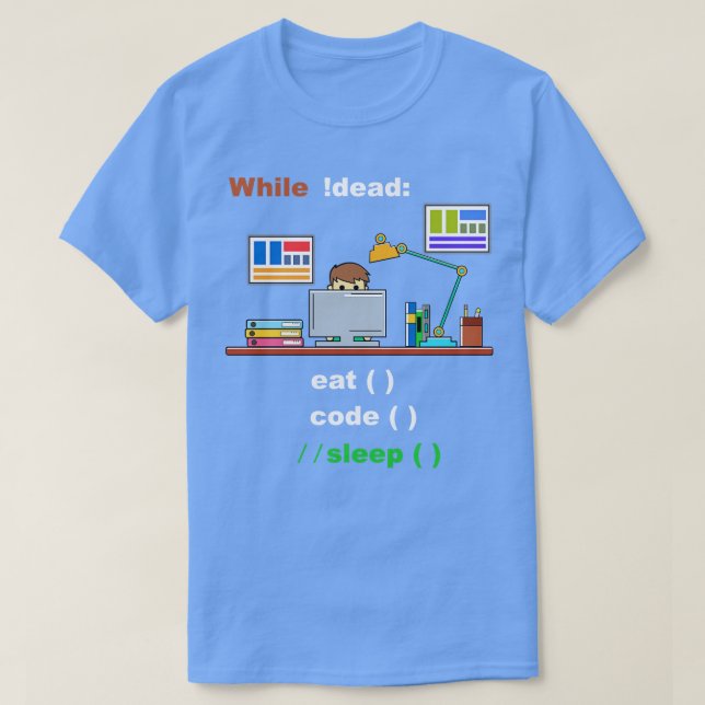 Eat Code Sleep Computer Science Python Programmer T-Shirt (Design Front)