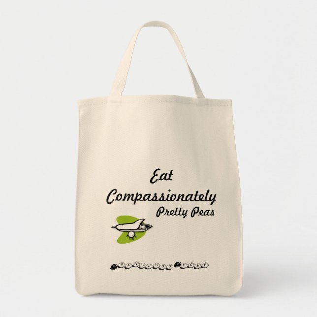 Eat Compassionately Pretty Peas Tote Bag (Front)