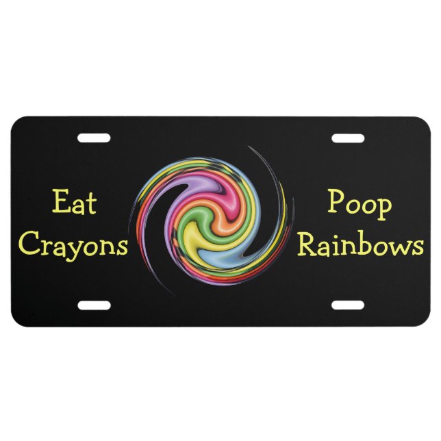 Eat Crayons License Plate (Front)