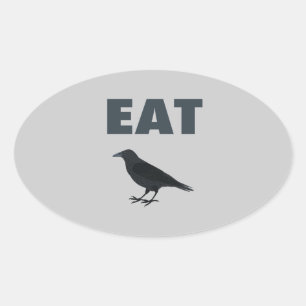Eat Crow Oval Sticker
