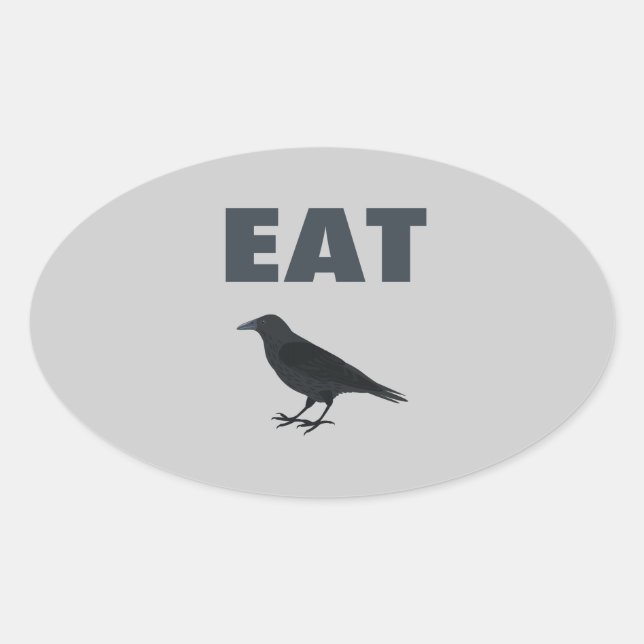 Eat Crow Oval Sticker (Front)