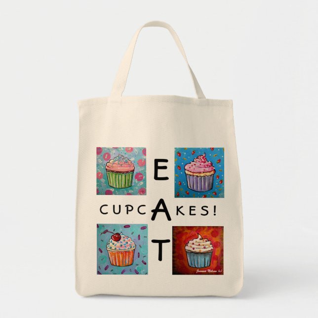 EAT CUPCAKES! grocery Bag (Front)