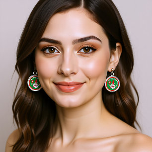 Eat, dink and be merry Christmas pickleball Earrings