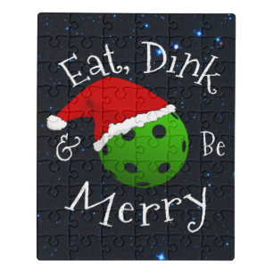 Eat Dink and Be Merry Christmas Pickleball Jigsaw Puzzle