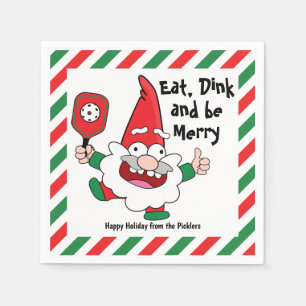 Eat, dink and be merry Christmas pickleball Napki Napkins