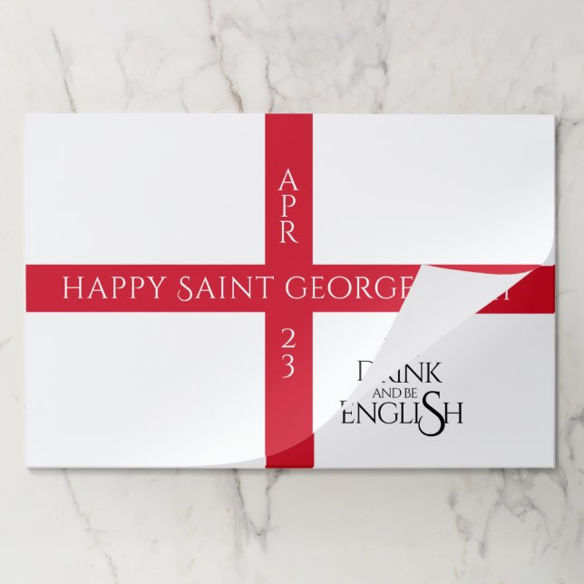 Eat Drink and Be English St George's Cross Flag Paper Pad (Folded)