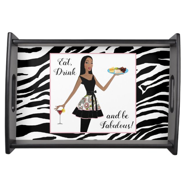 "Eat, Drink and Be Fabulous!" Serving Tray (Front)