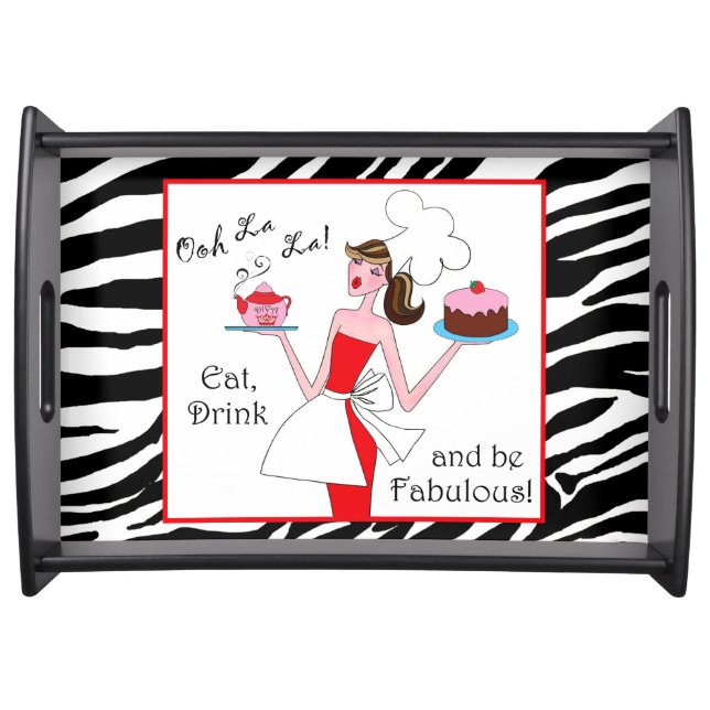 "Eat, Drink and Be Fabulous!" Serving Tray (Front)