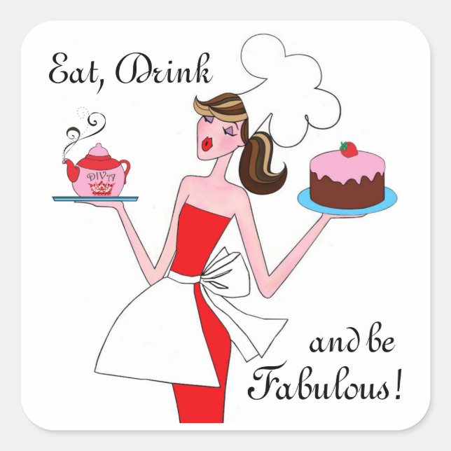 "Eat, Drink and Be Fabulous!" Stickers (Front)