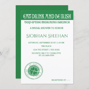 Eat Drink And Be Irish Morning Brunch Invitation