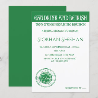 Eat Drink And Be Irish Morning Brunch Invitation