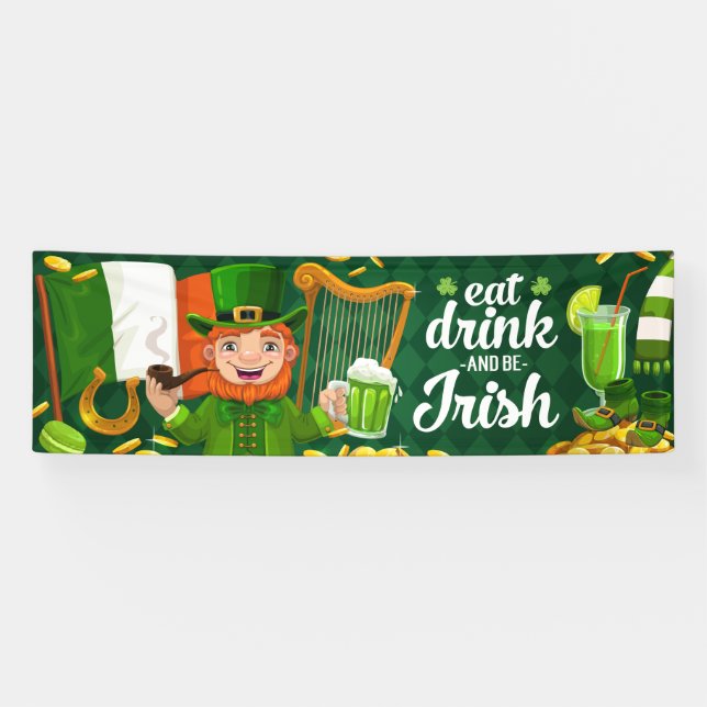Eat Drink and Be Irish Party Banner (Horizontal)