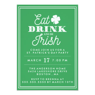 Eat Drink and Be Irish St. Patrick's Day Card