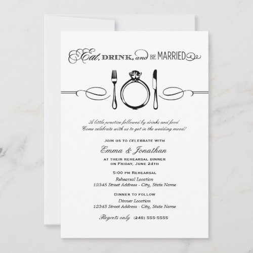 Rehearsal Dinner Invite | Eat Drink and be Married