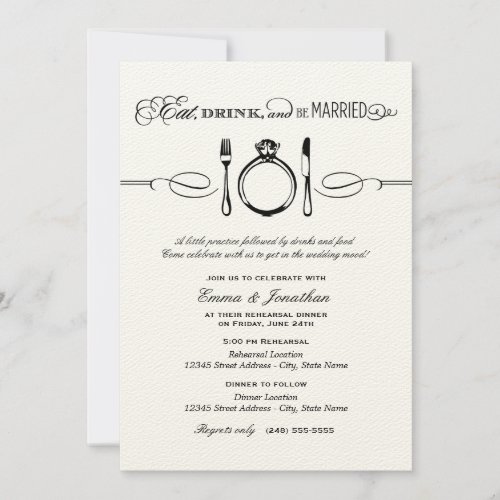Rehearsal Dinner Invite | Eat Drink and be Married