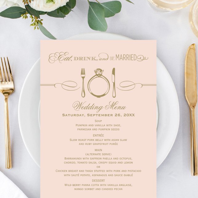 Eat Drink and Be Married Blush and Antique Wedding (Creator Uploaded)