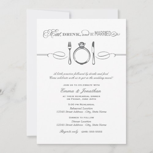 Rehearsal Dinner Invite | Eat Drink and be Married
