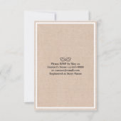 EAT Drink and Be Married Chic Linen Floral Wedding Invitation (Back)