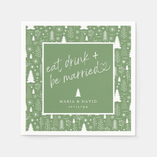 Eat Drink and Be Married Christmas Pattern Paper Napkins