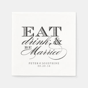 Eat, Drink, and Be Married Cocktail Napkin