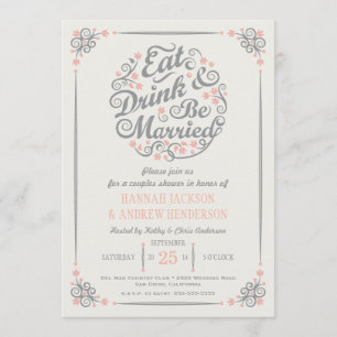 Eat Drink and Be Married Couples Shower Invitation