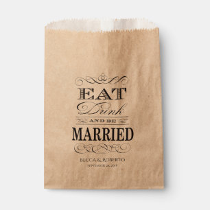 Eat Drink and Be Married Custom Wedding Favor Bag