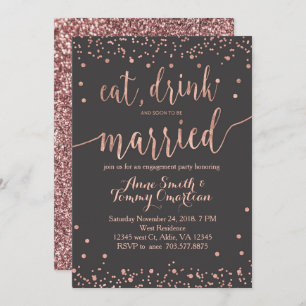 Eat Drink and Be Married Engagement Invitations