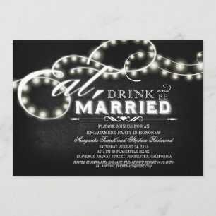 Eat, Drink and Be Married Engagement Party Invitation