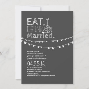 Eat Drink And Be Married Engagement Party Invitation