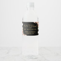 Eat Drink and Be Married | Floral Stripes Wedding Water Bottle Label