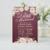 EAT Drink and Be Married Floral Wedding Invitation (Standing Front)