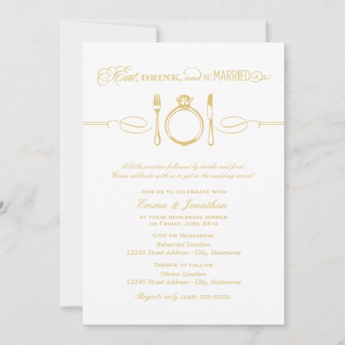 Rehearsal Dinner Invite | Eat Drink and be Married