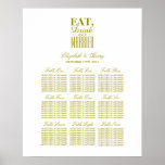 Eat, Drink And Be Married Gold Seating Chart at Zazzle
