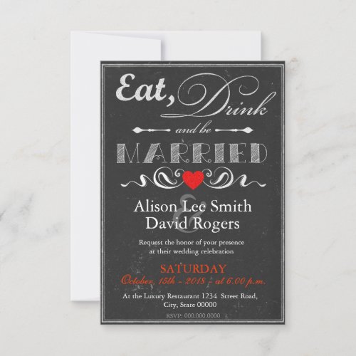 Eat, Drink and sees Married Personalized Announcements