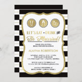 Eat Drink and Be Married Invitation, Faux Gold Invitation (Front/Back)