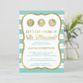 Eat Drink and Be Married Invitation, Faux Gold Invitation (Standing Front)